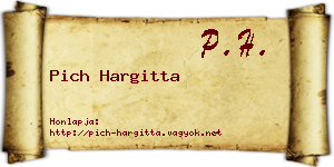 Pich Hargitta névjegykártya